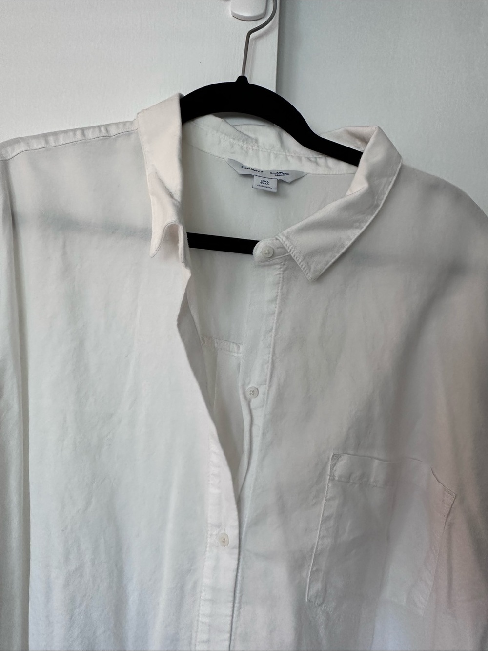 Old Navy boyfriend style women White Casual Button-Down Shirt size xxl tall Euc - Picture 4 of 8